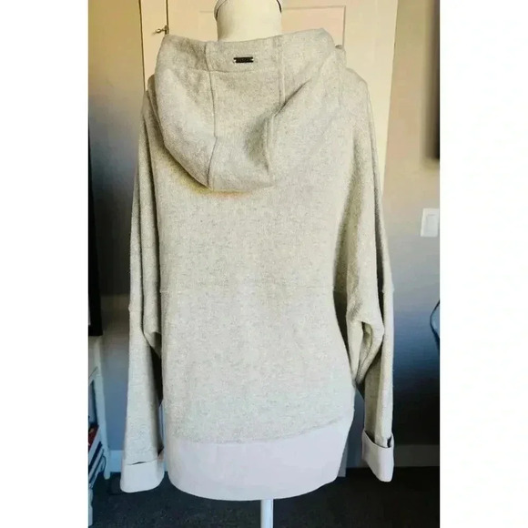 Prana Women’s Paskal Wool Blend Hoodie Bone Gray Front Pocket Sz XL - Picture 5 of 12